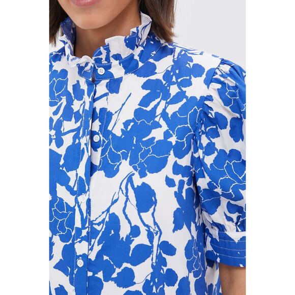 HYACINTH HOUSE Blue Floral Ruffle Collar Louisa Maxi Dress Size L NWT - Picture 6 of 8